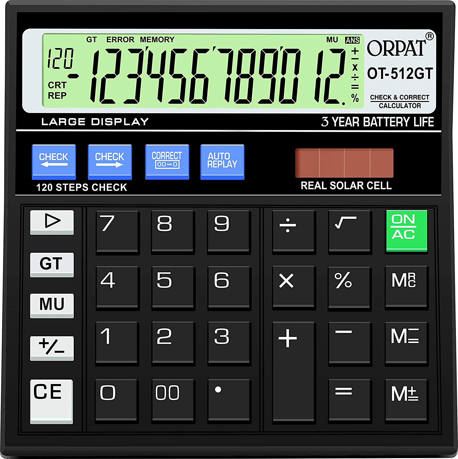 Buy Orpat OT512GT Calculator (Black) Online ₹250 from ShopClues
