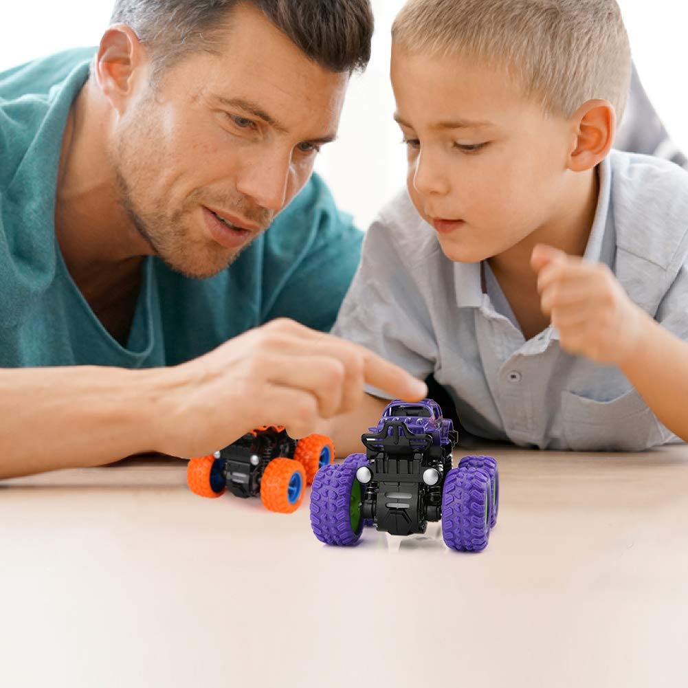 Buy Monster Truck Cars, Free Wheel Toy Trucks Friction Powered Cars 4 ...