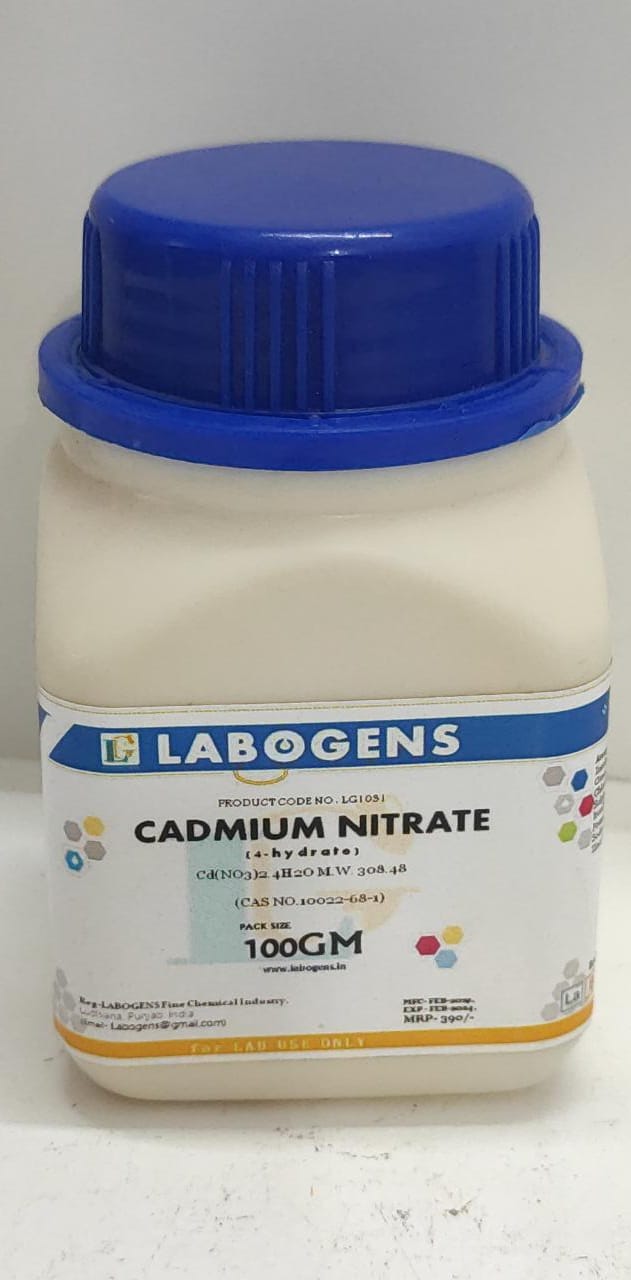 Buy CADMIUM NITRATE TETRAHYDRATE 99 Extra Pure - 100 GM Online - Get 12 ...