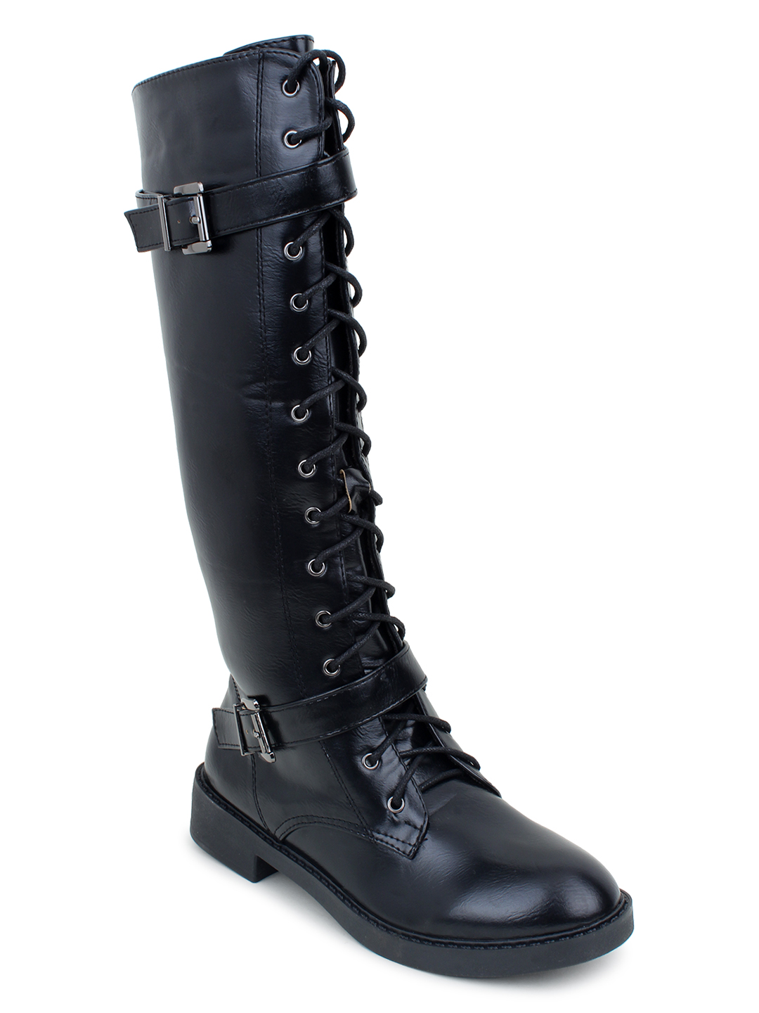 Buy MSC Black Synthetic calf length boots for women Online @ ₹2999 from ...