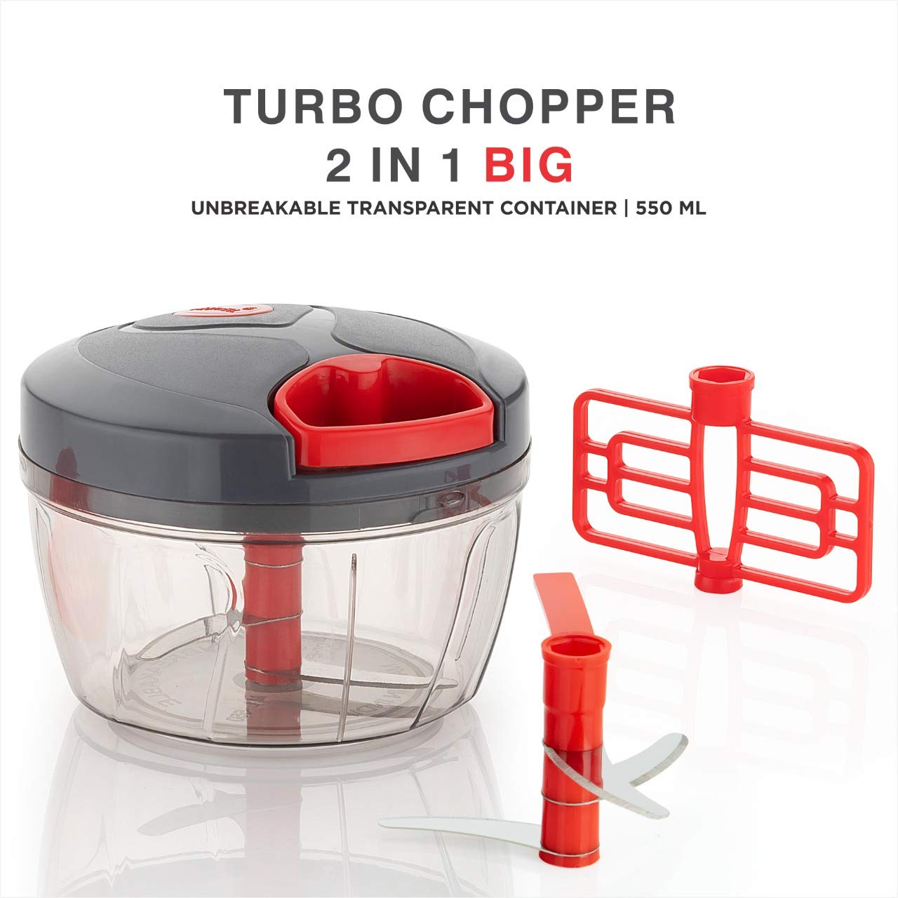 Buy Mitron New 2 in 1 Handy Turbo Chopper with 3 Blades Tough Maker Mini Handy Chopper Vegetable