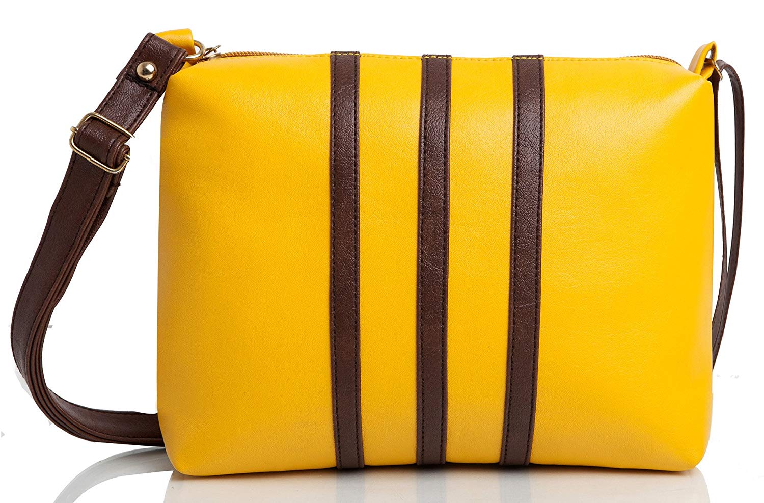 Buy 29K 3 Striped Women Sling Bag Yellow-Brown Online @ ₹799 from ShopClues