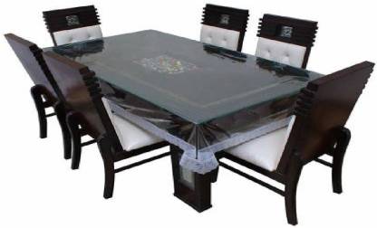 BANUCHI FASHIONS TABLE COVER WHF10 SILVER 6 Seater