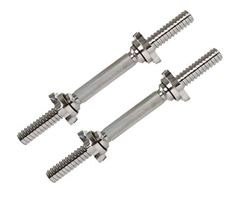 HASHTAG FITNESS Chrome Metal Star Nut dumbbell Bars 14 Inches