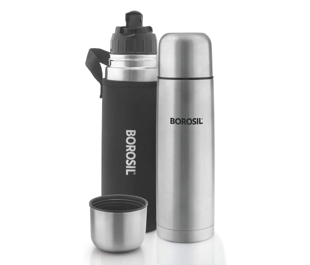 Buy Borosil Hydra Thermo Stainless Steel Flask with black thermal cover