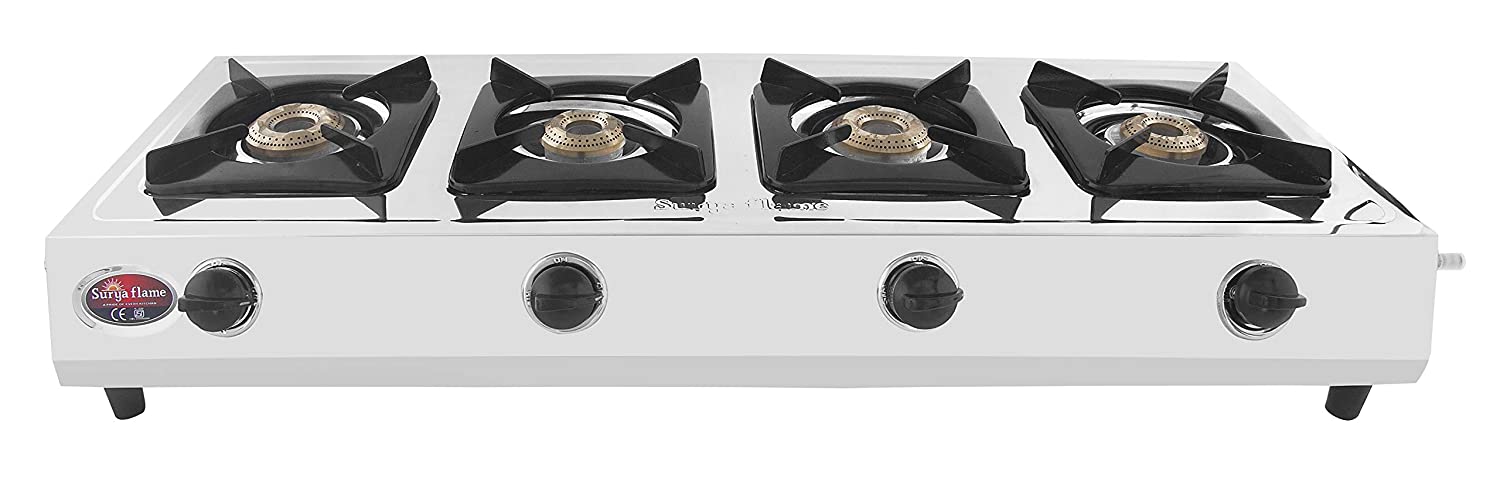 Buy Surya Flame Capri Series B Stainless Steel Cook Top Gas Stove Square Psr Manual Burner