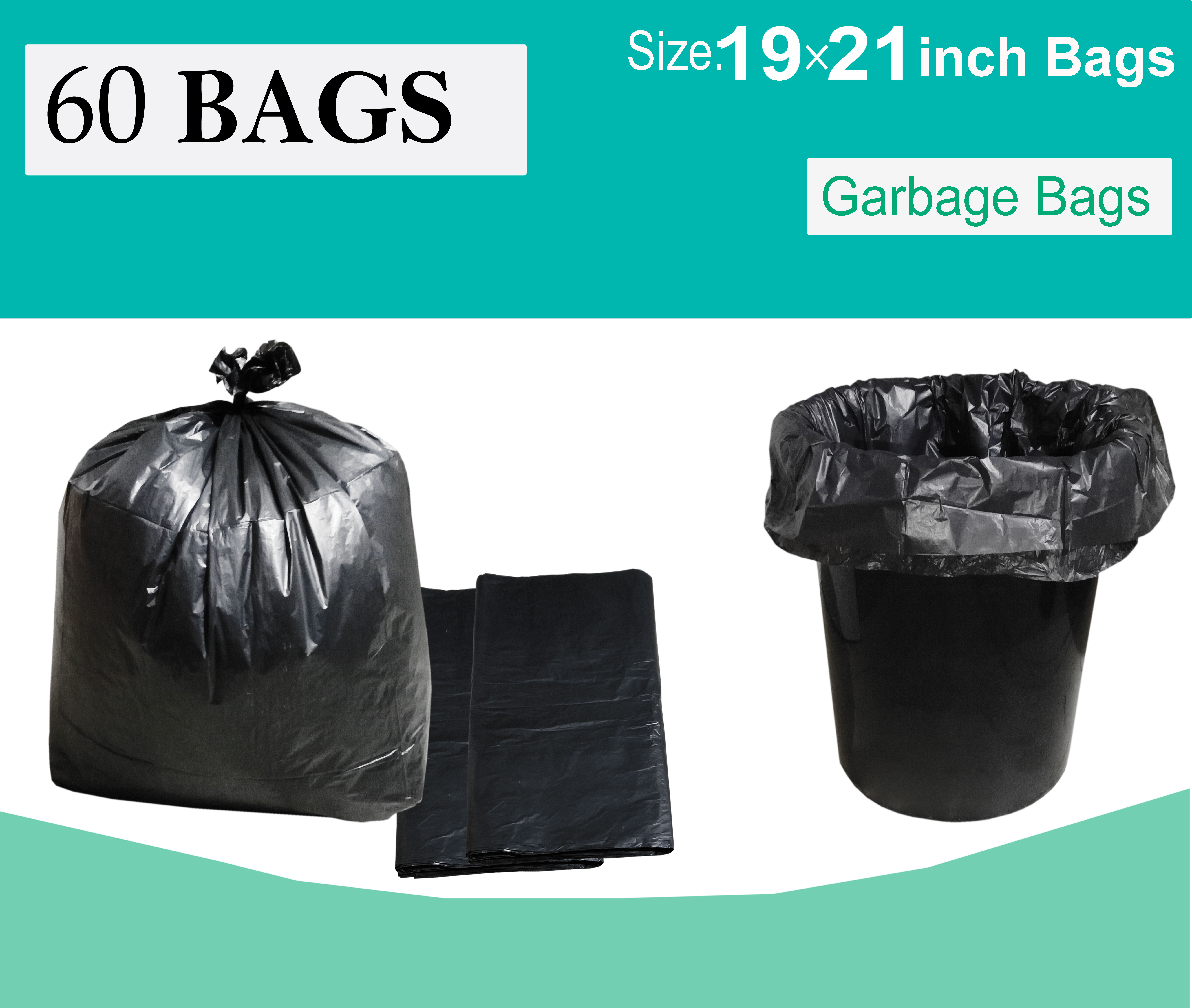 Buy PRODUCTMINE Medium Garbage Bags 60 Pcs Black 19 X 21 Inch Dust Bin