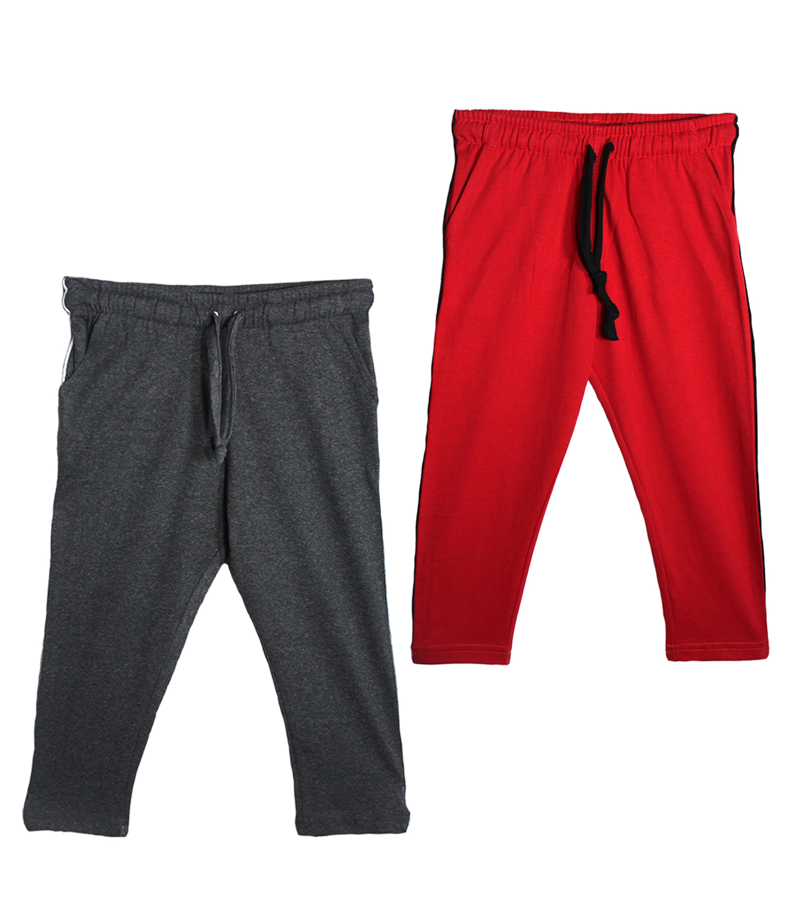 Haoser 100 % Cotton Solid Track Pants for Boys and Girls Regular fit lower Pack of 2