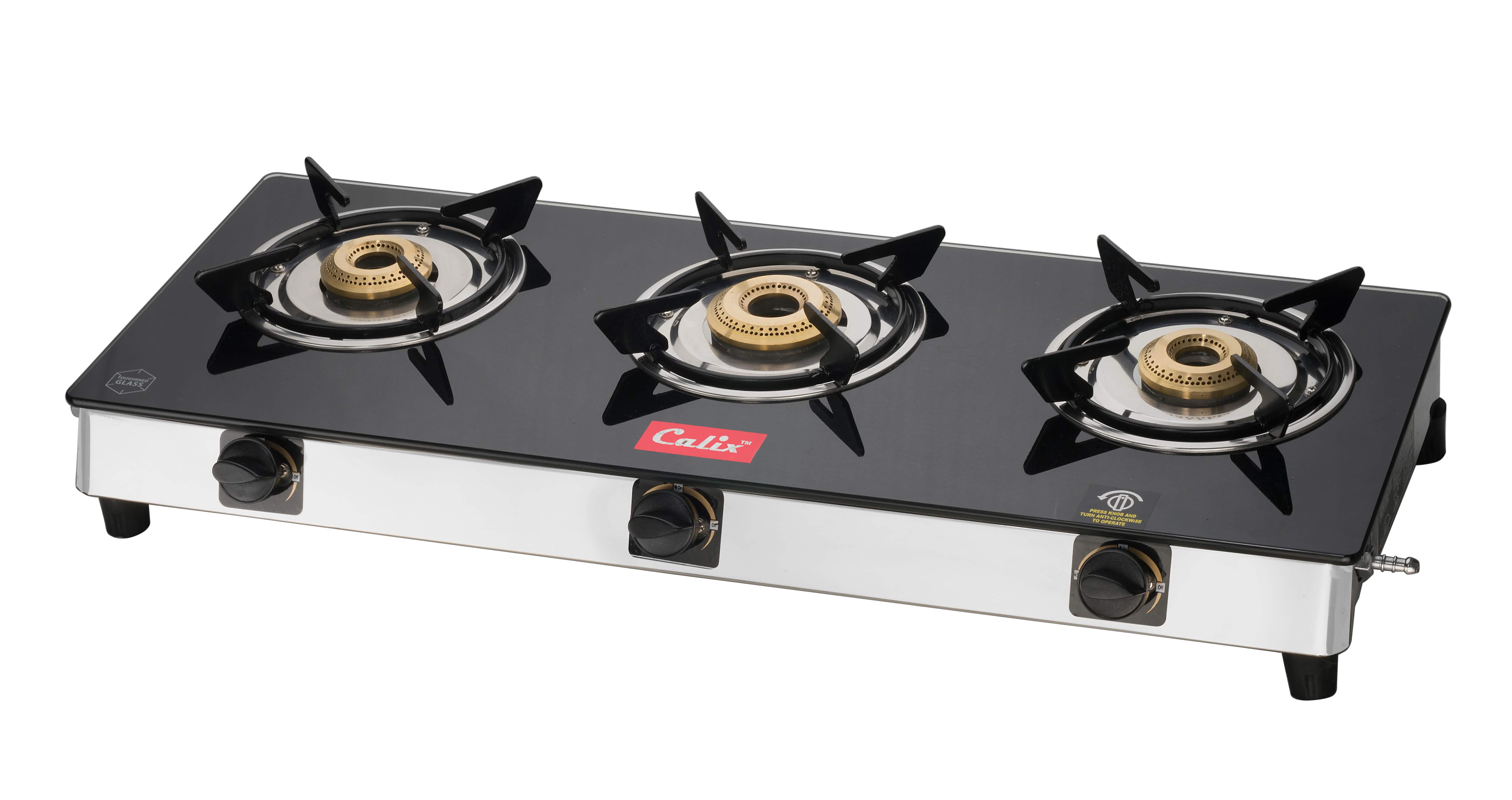Buy Calix by Fabiano 3 Burner Glass Gas Stove Manual ISI Approved (3 BR