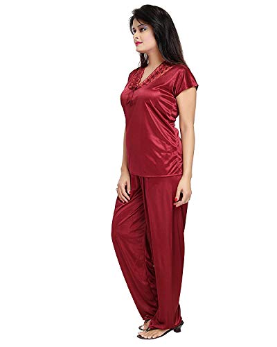 Buy verdadero Women's Satin Nighty 4 Set (Gown, Nighty, Top, Pyjama ...