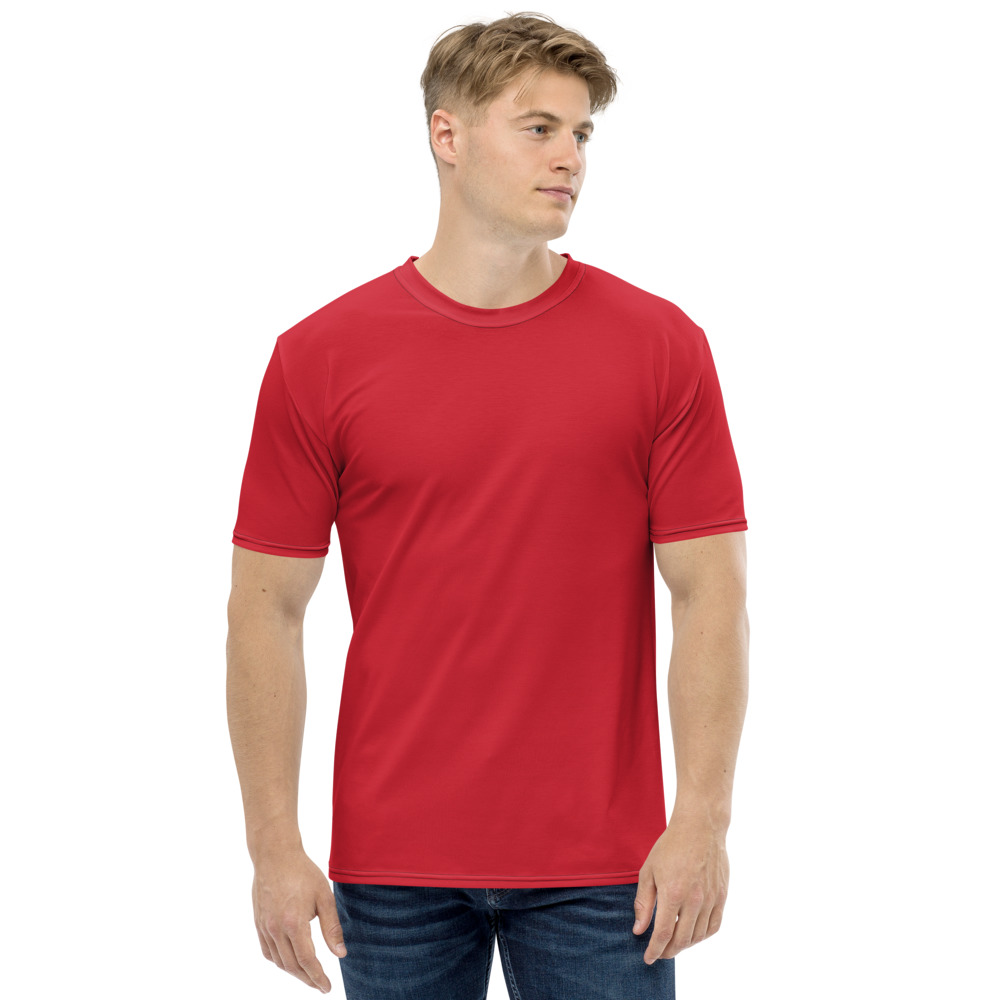 CLOTHINKHUB Men Red Solid Round Neck Sports Jersey T Shirt