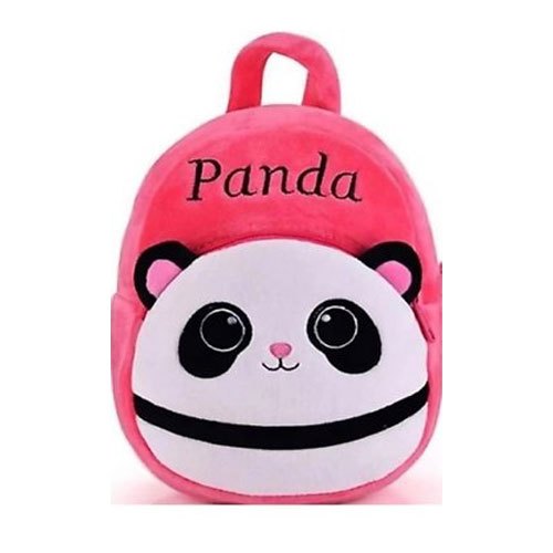 PROERA Panda Velvet School Bag for Nursery Kids, Age 2 to 5 Waterproof Plush Bag  Pink, 14 inch 