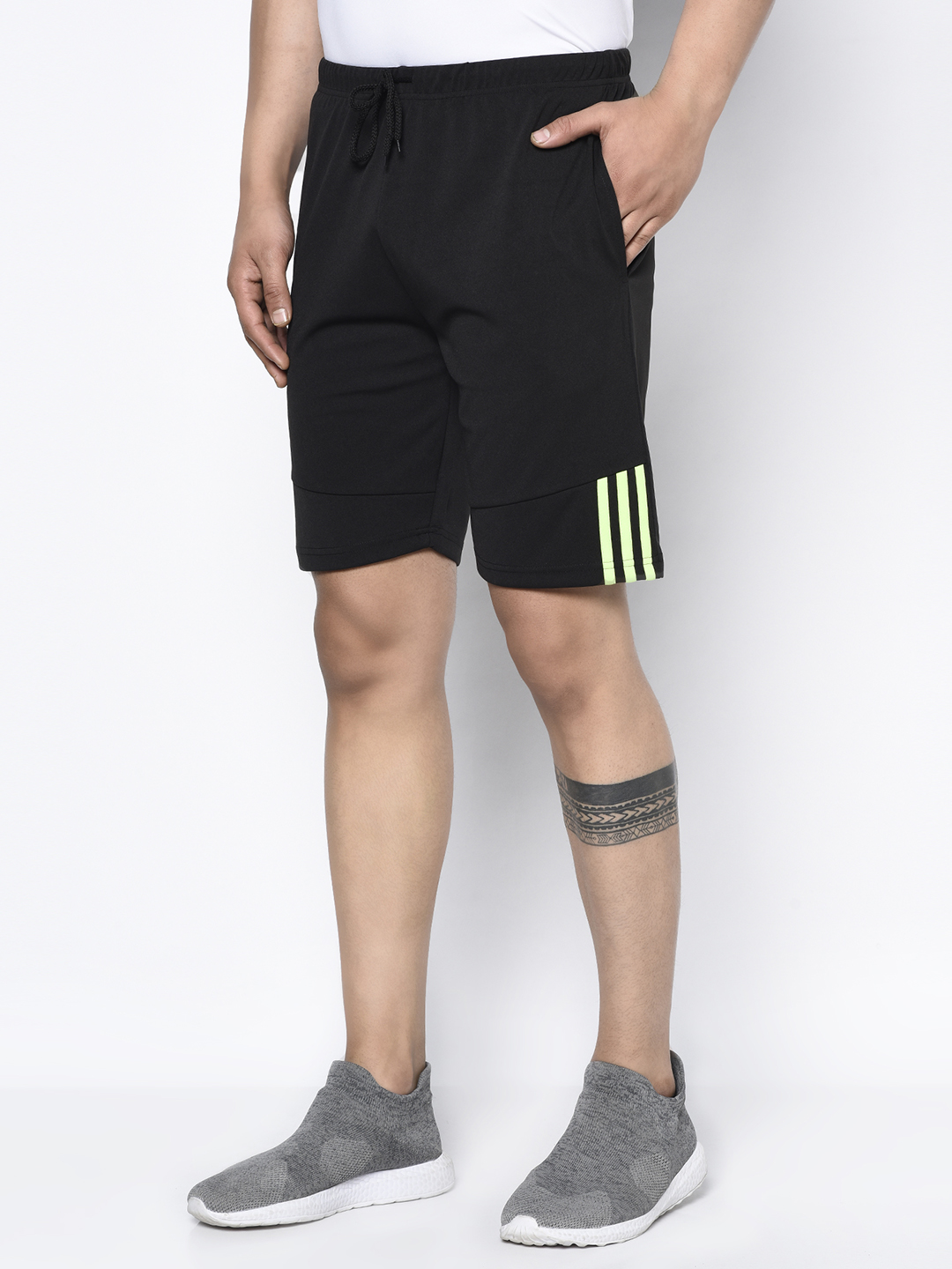 Glito Mens Stylish Solid Shorts With Stripe Pockets Bermuda for Gym,Running,Night Wear, Casual Wear Sports Shorts for Men's