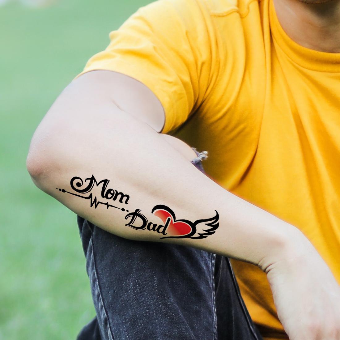 Buy VOORKOMS Mom Dad Temporary Black Tattoo Waterproof For Girls Men Women VT Online Get