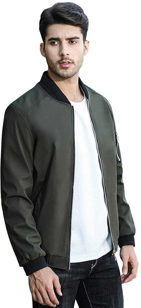 Buy Pause Men Stylish Slim Fit Bomber jacket with Hand Zip Full Sleeve ...