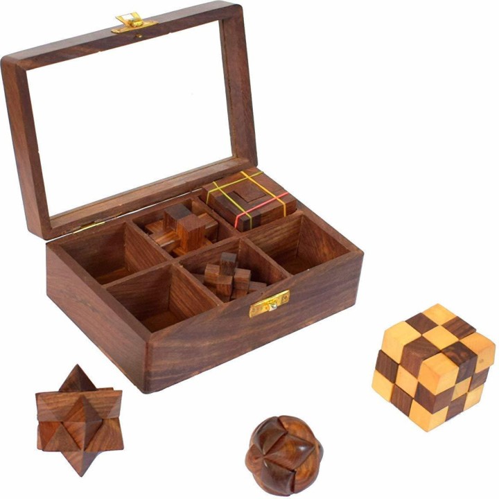 Buy Wooden 3d Puzzle Game set of 6 kids mind game timepass game Online ...