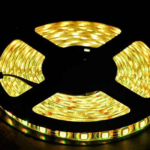12V Flexible LED Strip Lights, LED Tape, Warm White, IP65 Waterproof, 300 Units 3528 LEDs, Light Strips, 5 Meters 16.4 Feet
