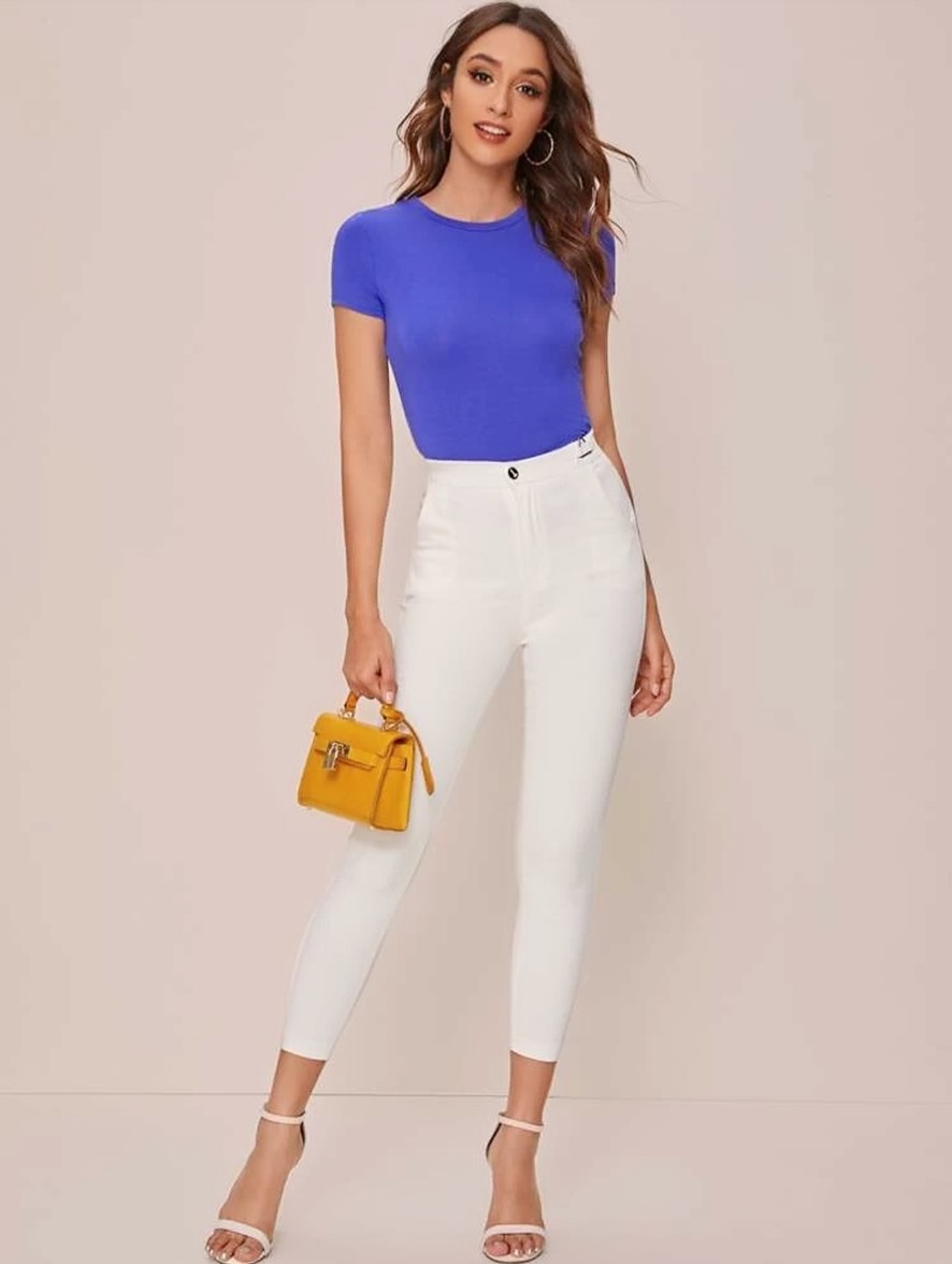 Buy Sthree Women's Royal Blue T-shirt Online @ ₹299 from ShopClues