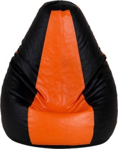 Home Berry Large Tear Drop Bean Bag Cover  Without Beans   Orange, Black 