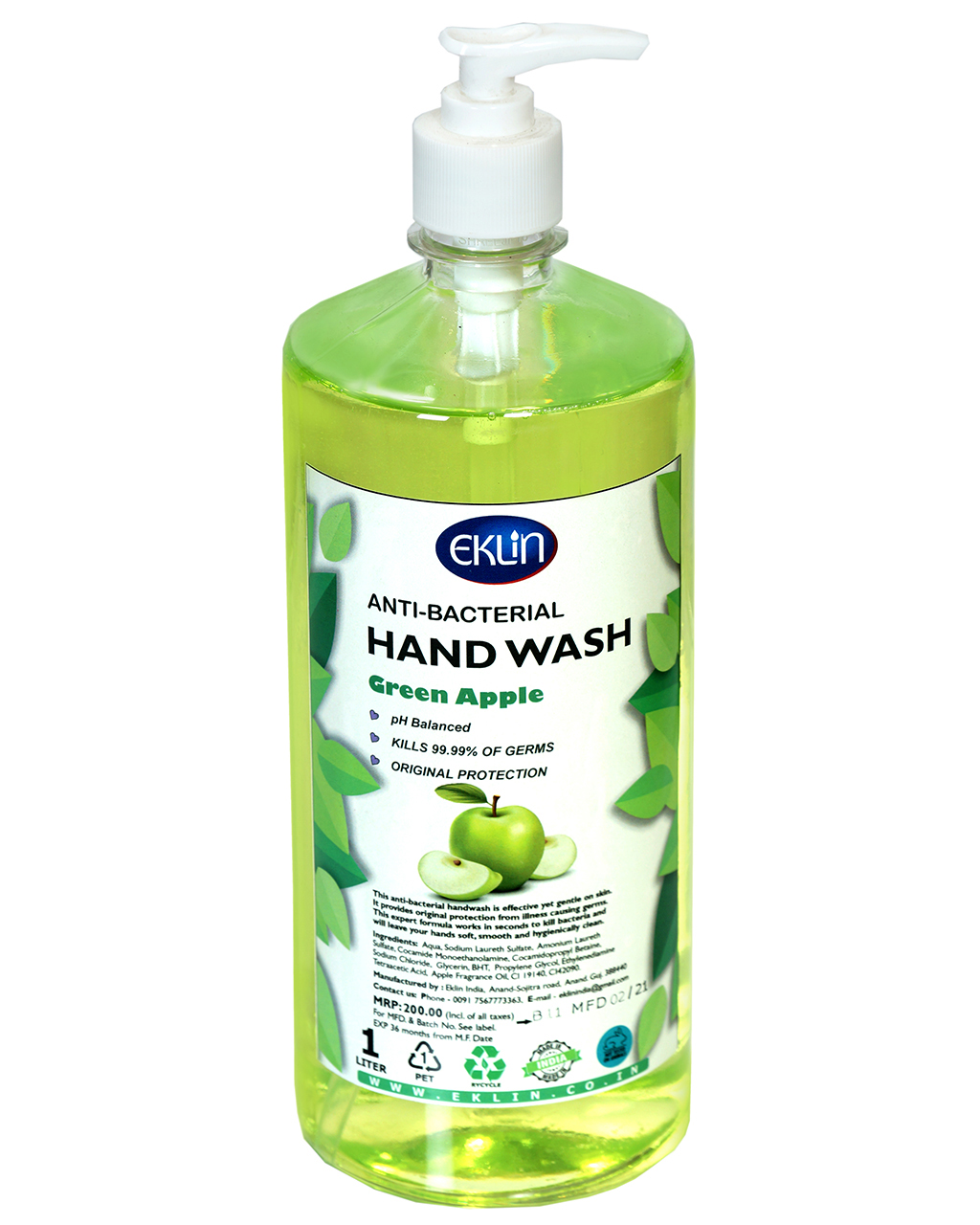 Buy Eklin Antibacterial Hand Wash 1 Liter Online Get 20 Off