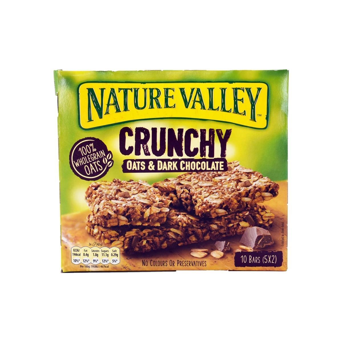 Buy General Mills Nature Valley Crunchy Oats Dark Chocolate, 10 Bars ...