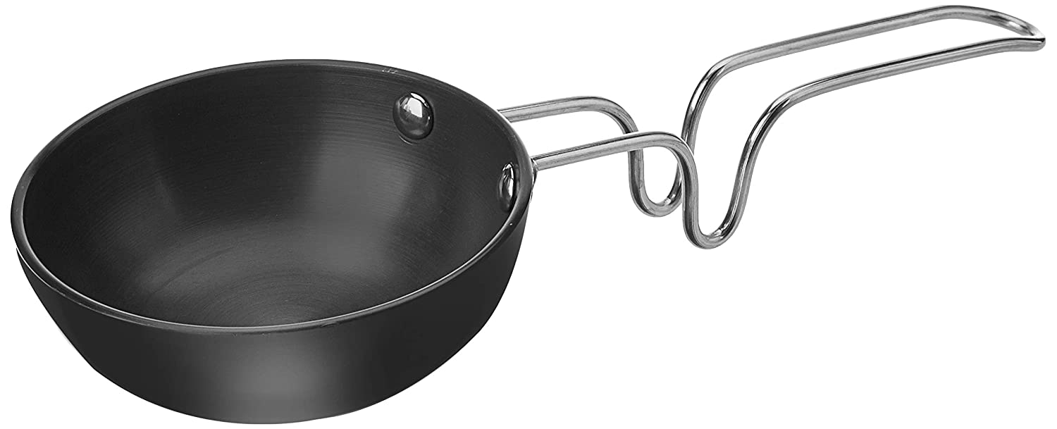 lazywindow Iron Tadka Pan with Steel Handle 12 cm diameter