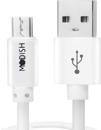 Modish 1m 1 m Micro USB Cable  Compatible with Tablets, Mobiles, White, One Cable 