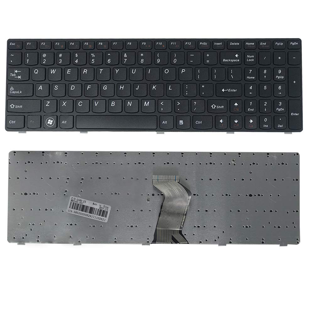 Zikson Laptop Keyboard Lenovo IdeaPad, G580 G580A G585 G585A Series Black Compatible