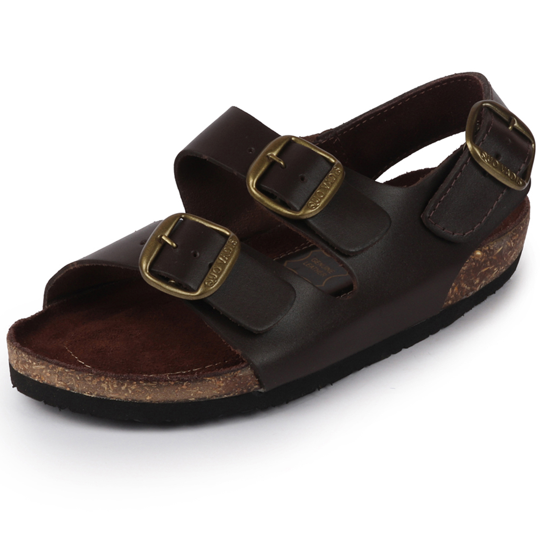 Buy Bata Quovadis Men's Brown Formal Leather Fashion Sandals Online ...