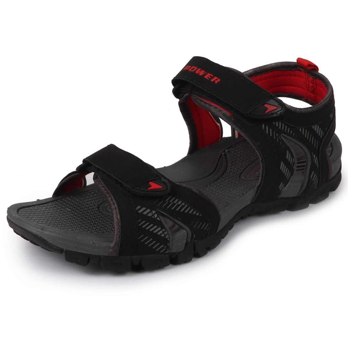 Bata Power Men's Black Sports Sandals Floaters