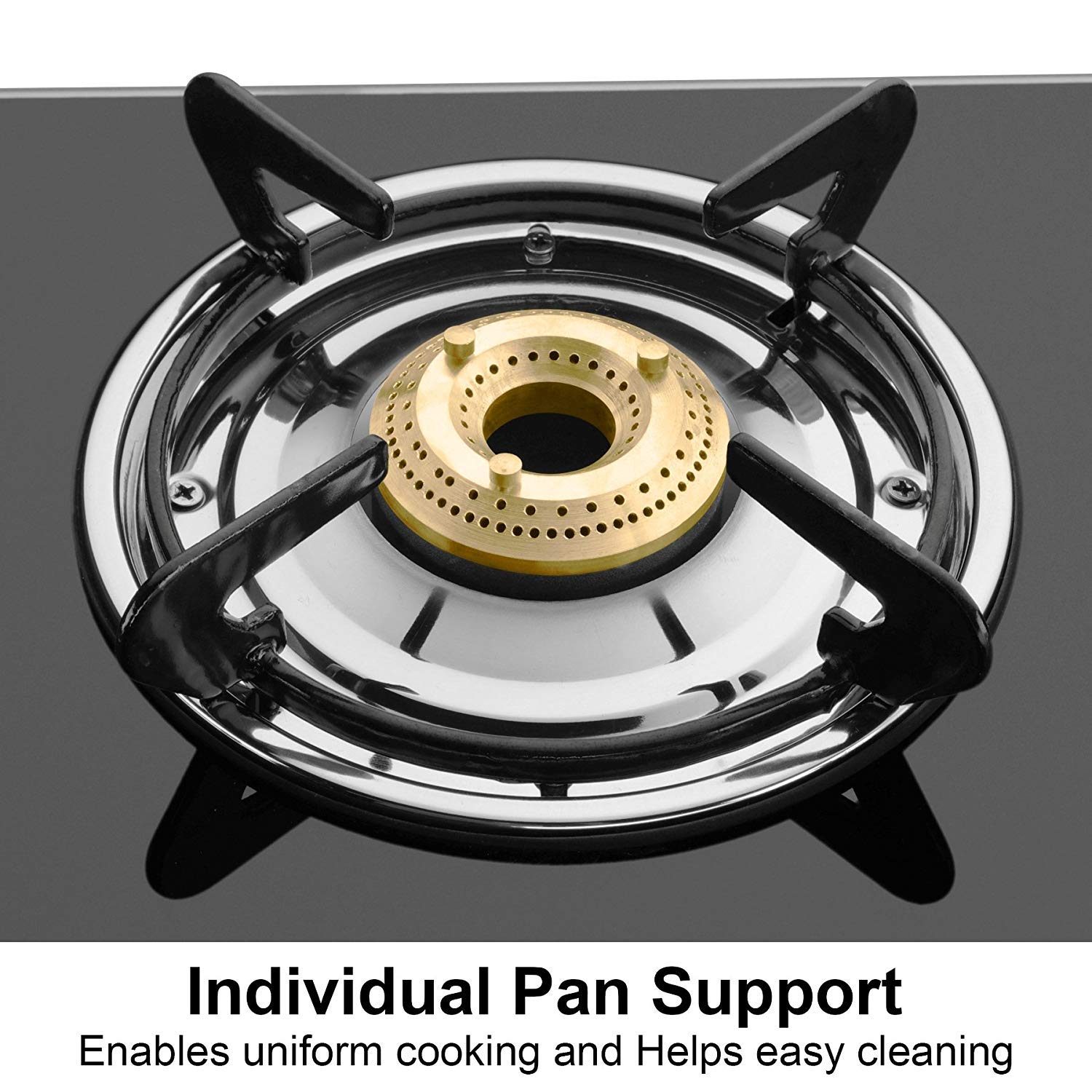 Buy Pigeon Stovekraft 3Burners Stainless Steel and Glass Top Gas Stove with Heavy Brass