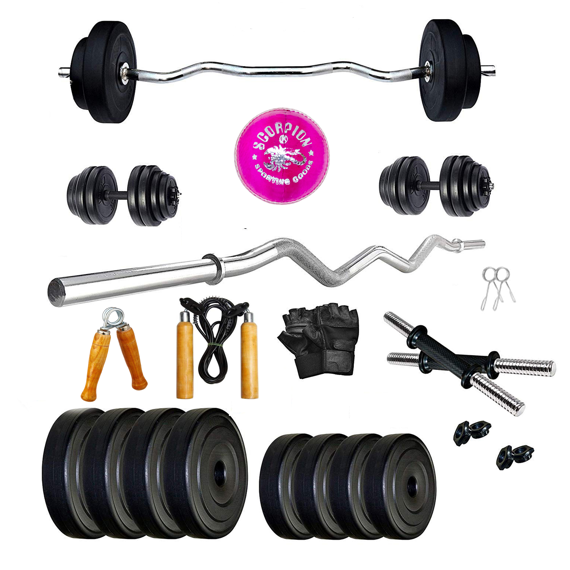 Buy Scorpion 20 kg Gym Kit 20 Kg Home Gym Combo 20kg Home Gym Set Pink ...