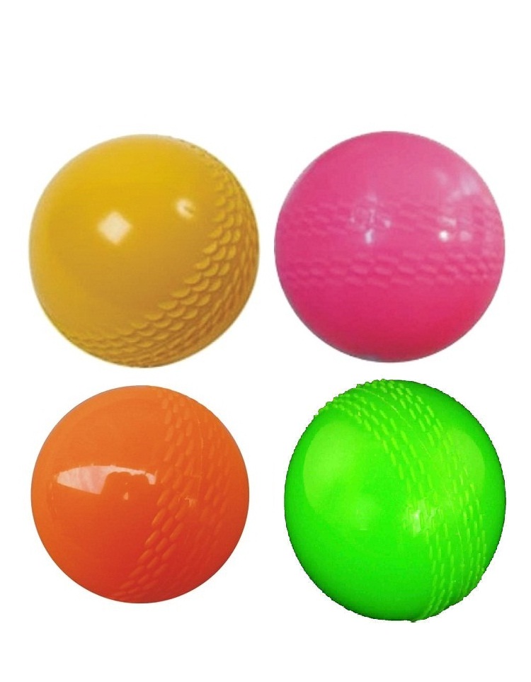 Madurai Products Strong Plastic Cricket Ball size for Indoor and Outdoor Games 4 pieces.
