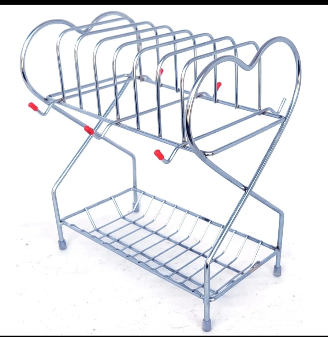 Buy Stainless Steel Cup Saucer Stand, Kitchen Plate Rack Stand, 2 Layer