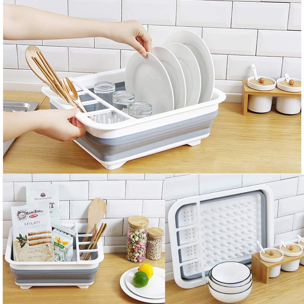 collapsible sink dish rack