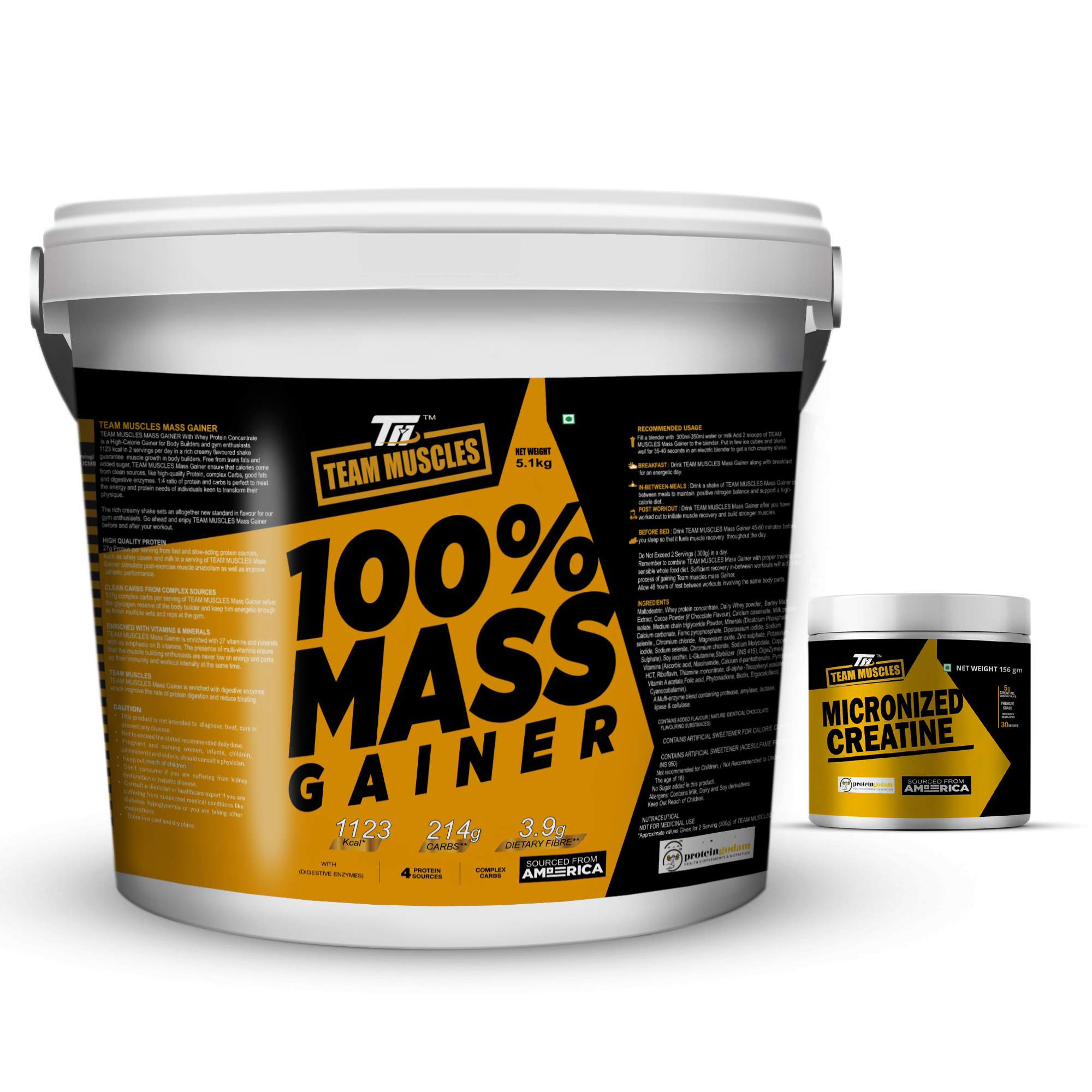 Buy Tm 100 Mass Gainervanilla 5kg Tm Micronized Creatinefruit Punch Online ₹3832 From 1998