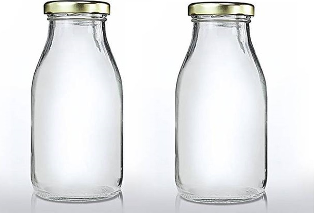 Glass Water/Milk/Juice Bottle 300 ML Set of 2 PCS