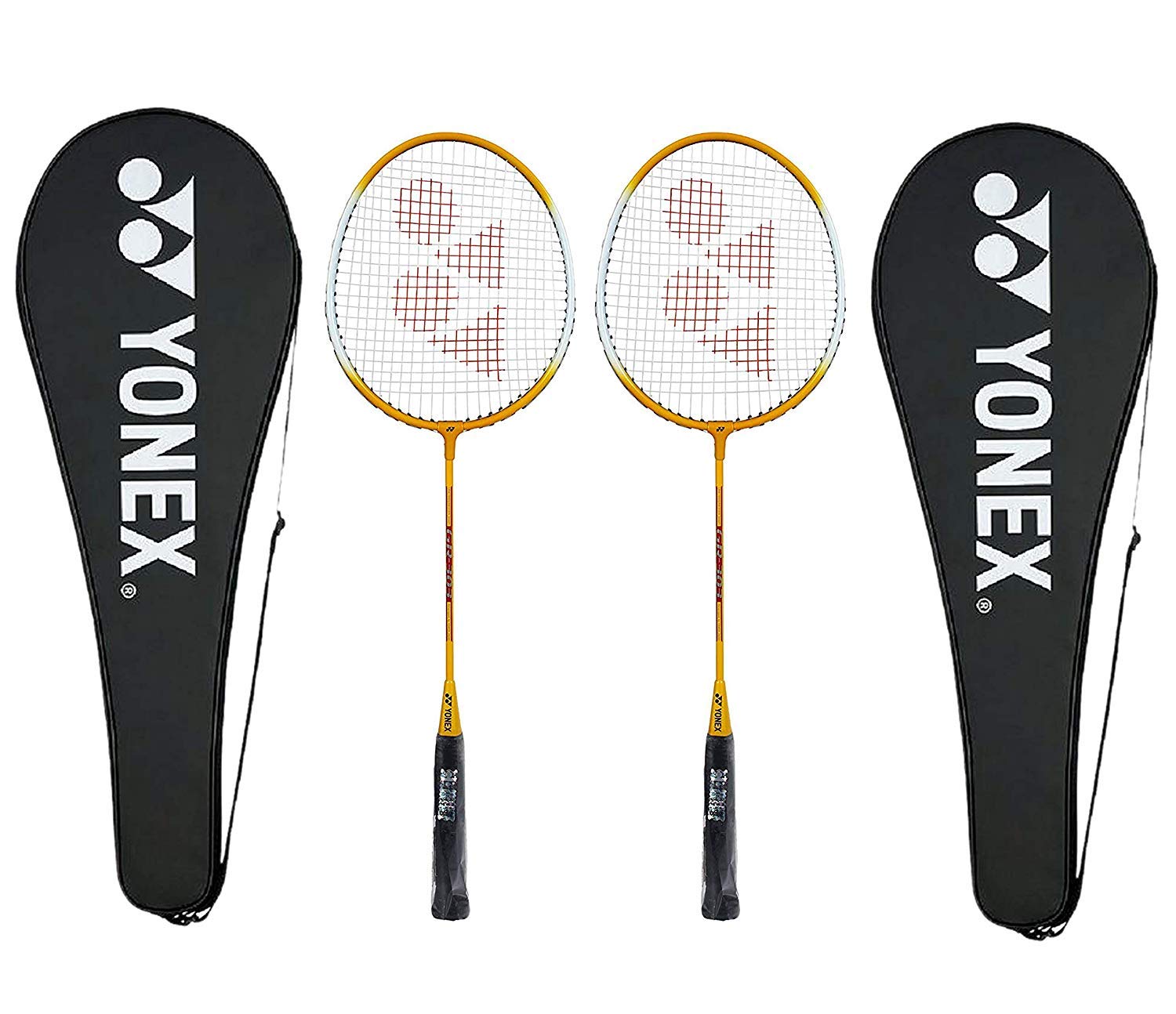 Yonex GR 303 Aluminium Blend Badminton Racquet with Full Cover  Yellow , Pack of 2PC