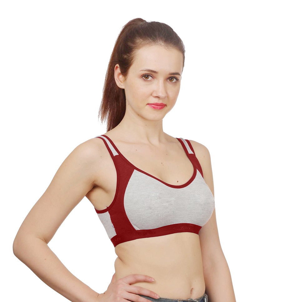 Buy Fashion Comfortz Women Cotton Lycra Sports Bra Assorted Color