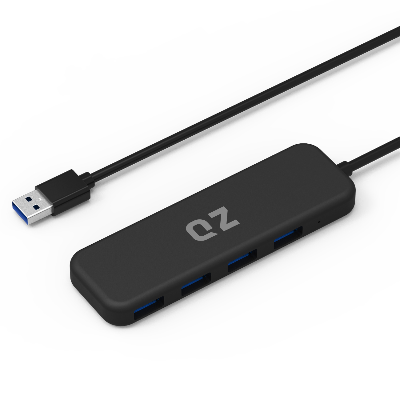 QZ USB 3.1 Hub, 4 Port, 1.3 ft Built in Cable, for Laptop high Speed