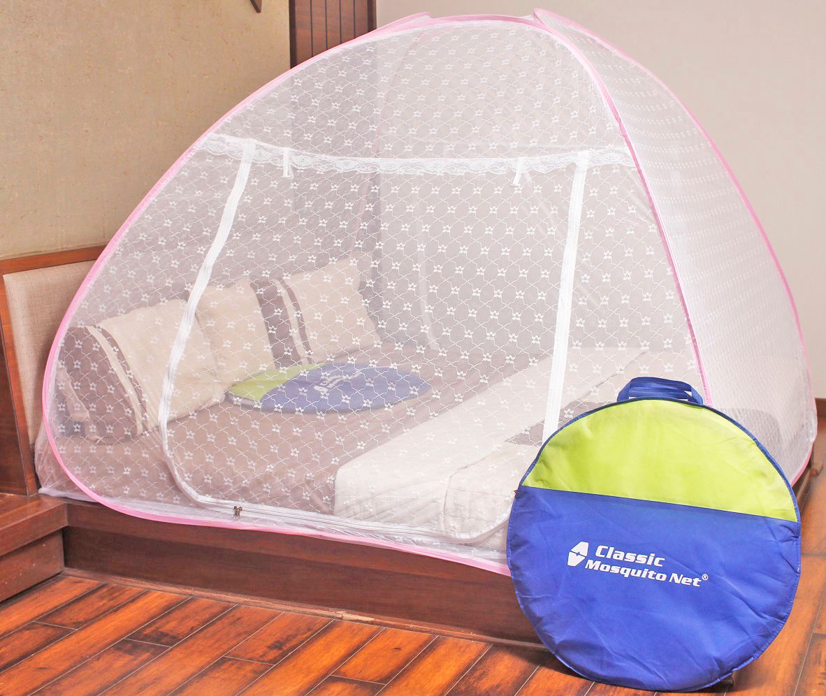 Buy Classic Mosquito Net, Polyester, Embroidery Foldable for Double Bed