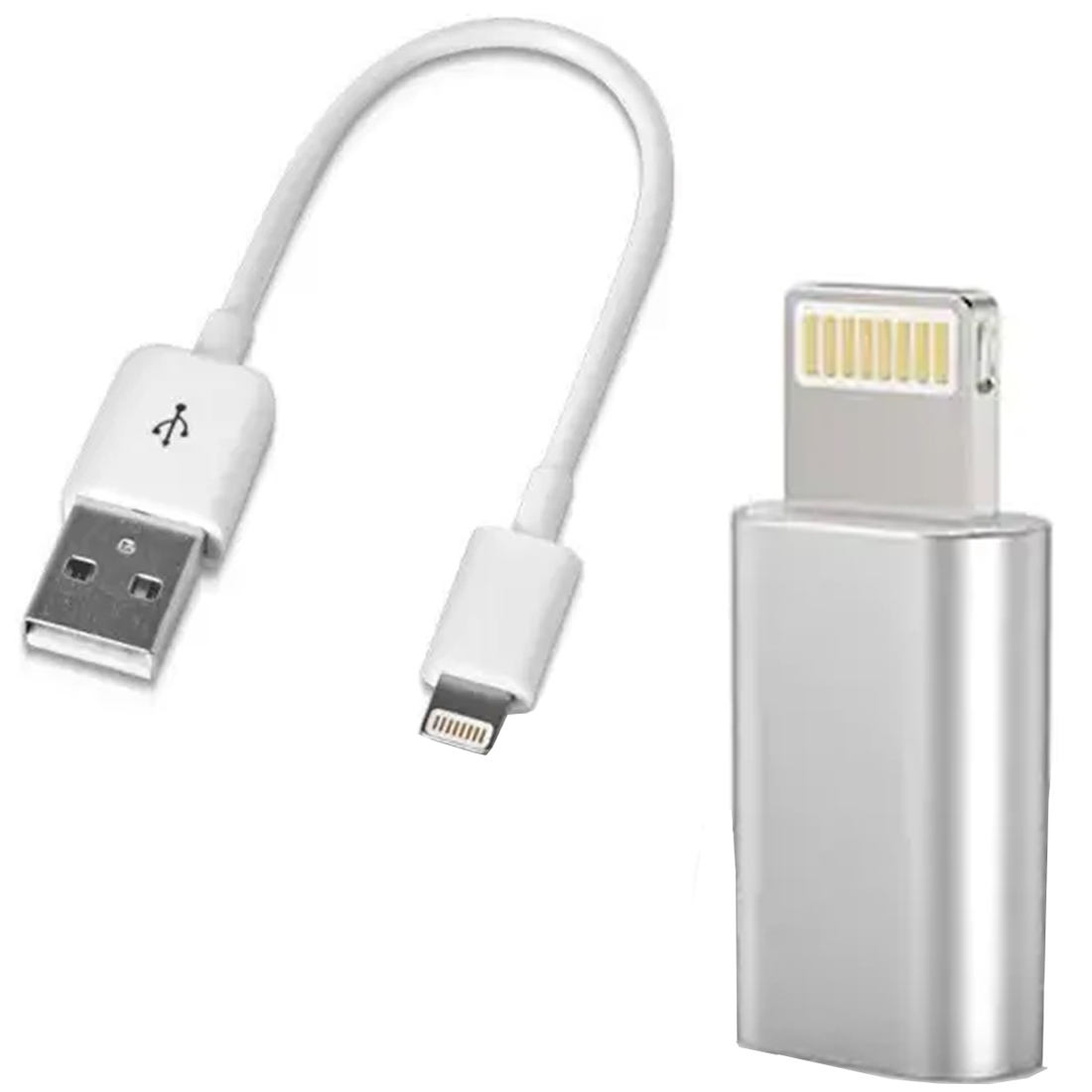Eshopglee 8 Pin USB Short Charging Cable for i Phone + Micro USB to 8 Pin Adapter