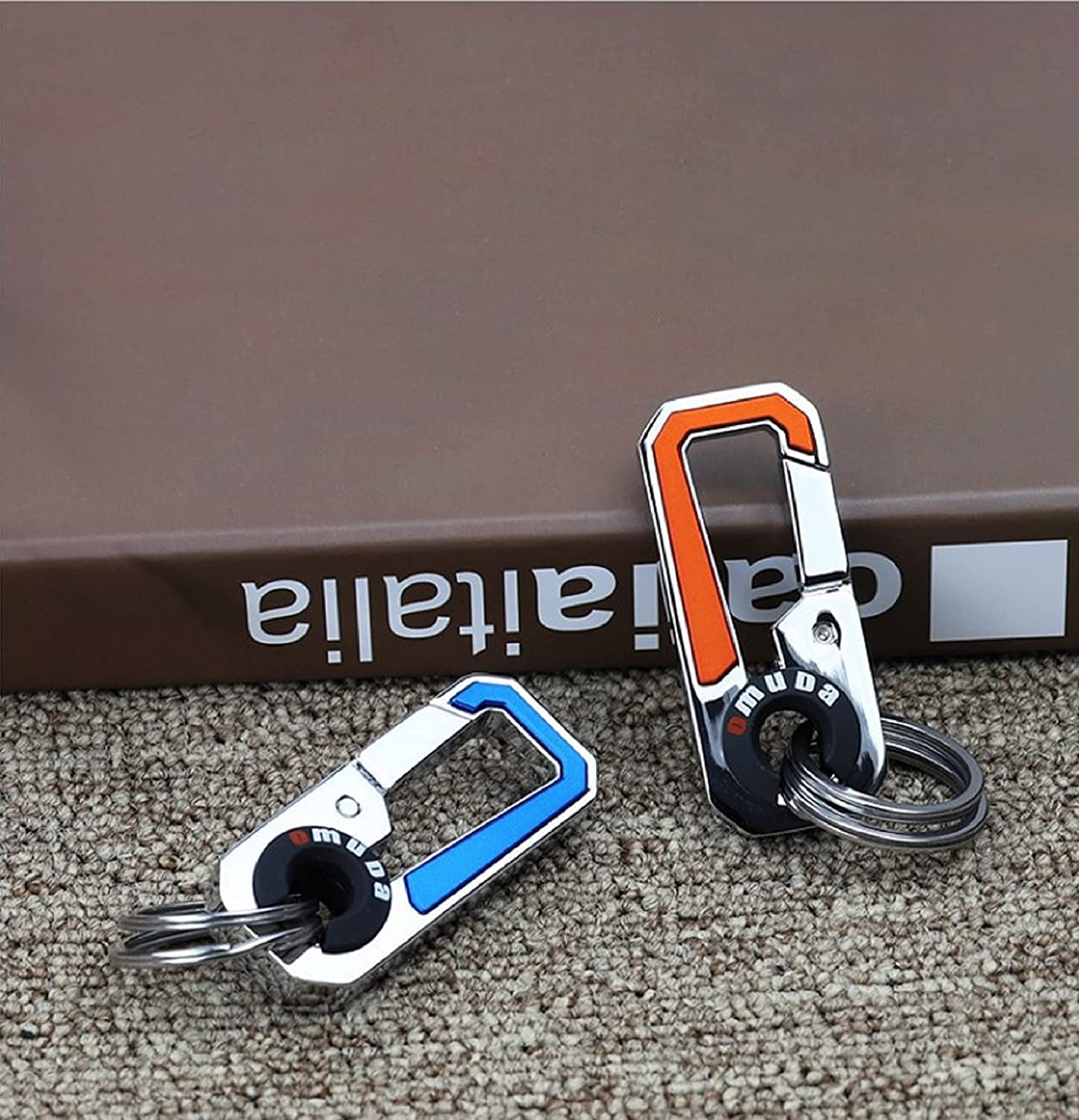 Buy Omuda Premium Double Ring Metallic Hook Locking Premium KeyRing