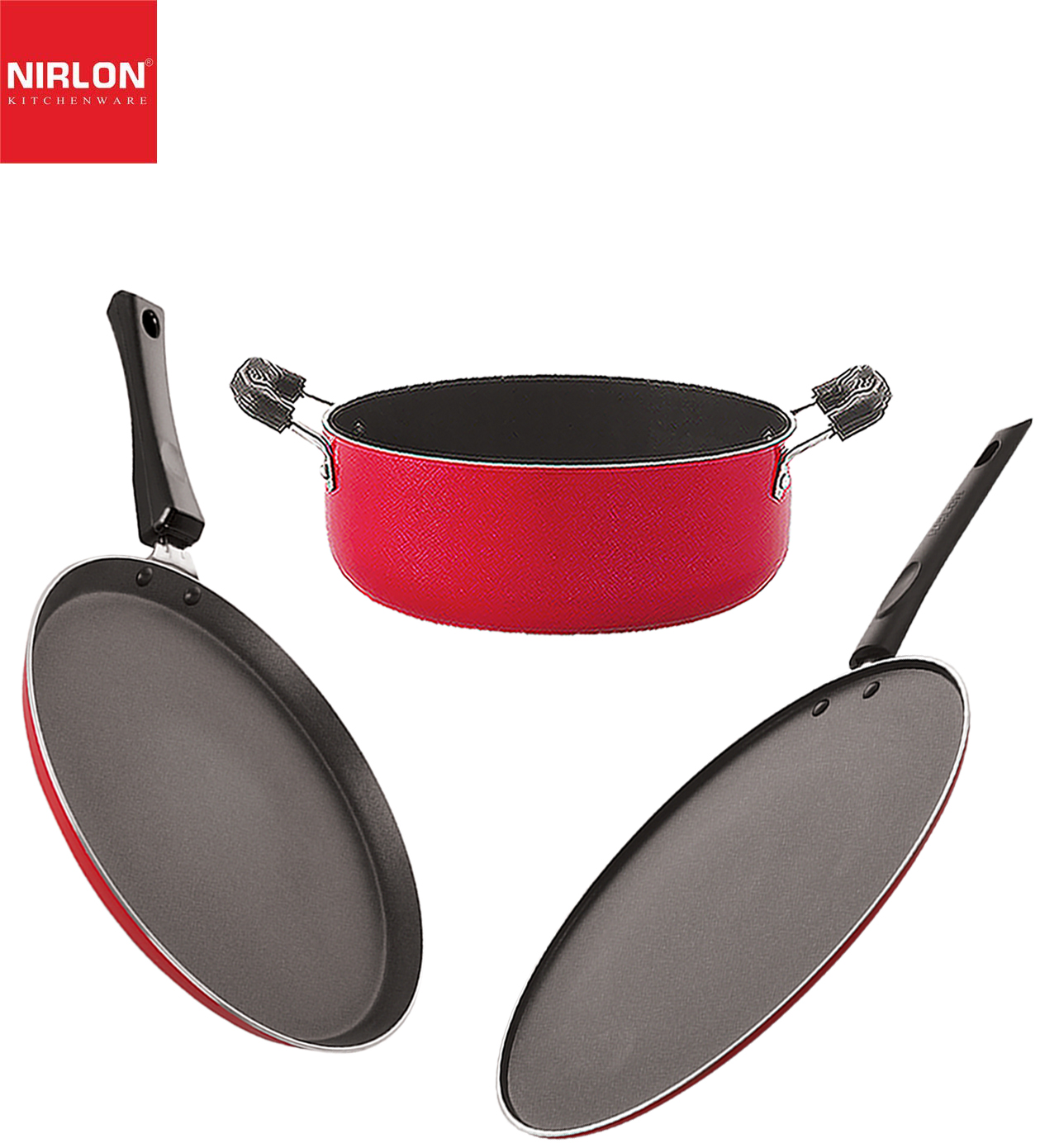 Nirlon Non Stick Aluminium Cookware Set of 3 Pcss  FT11_ST11_CS24 