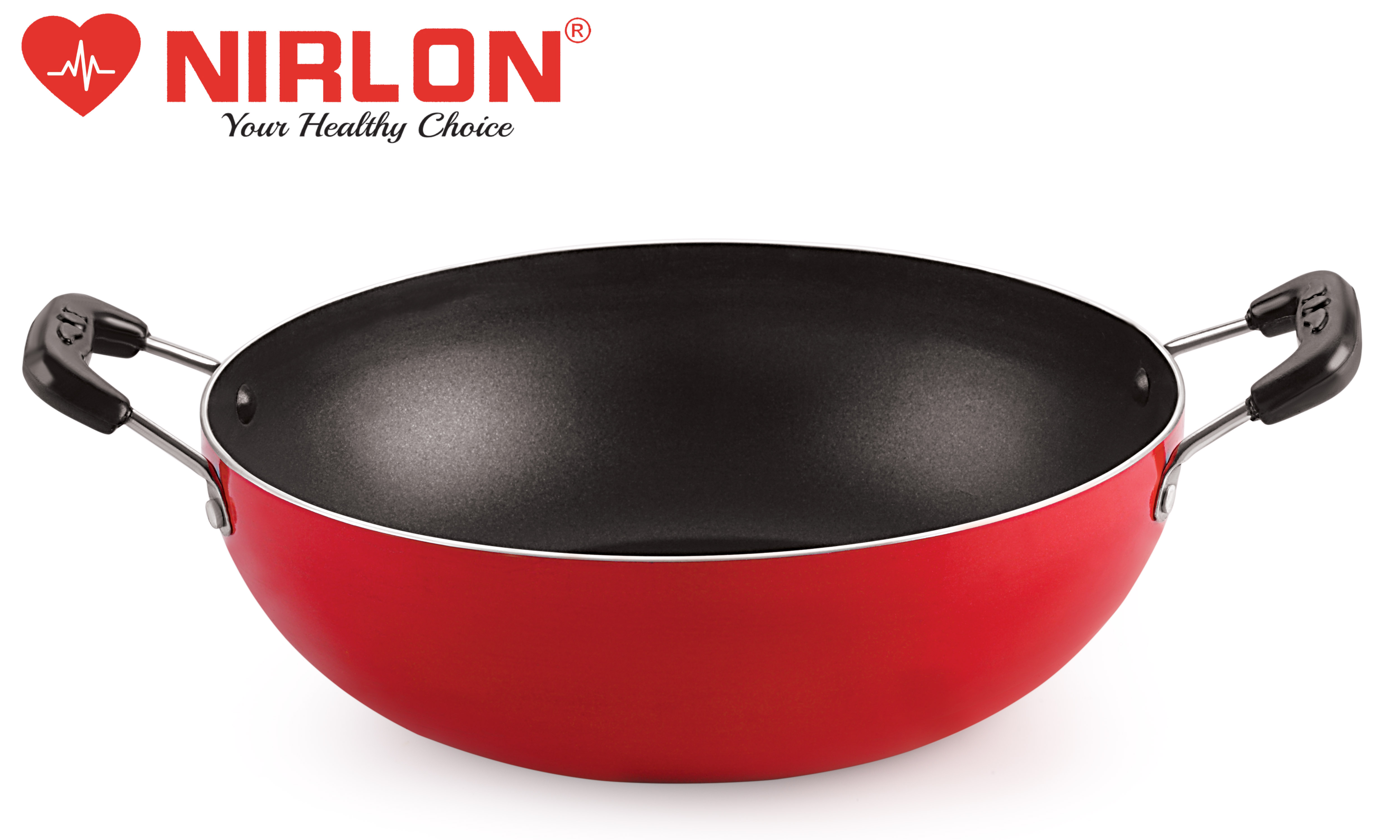 Buy Nirlon NonStick Aluminium Round Bottom DeepStir Kadai Wok Pans