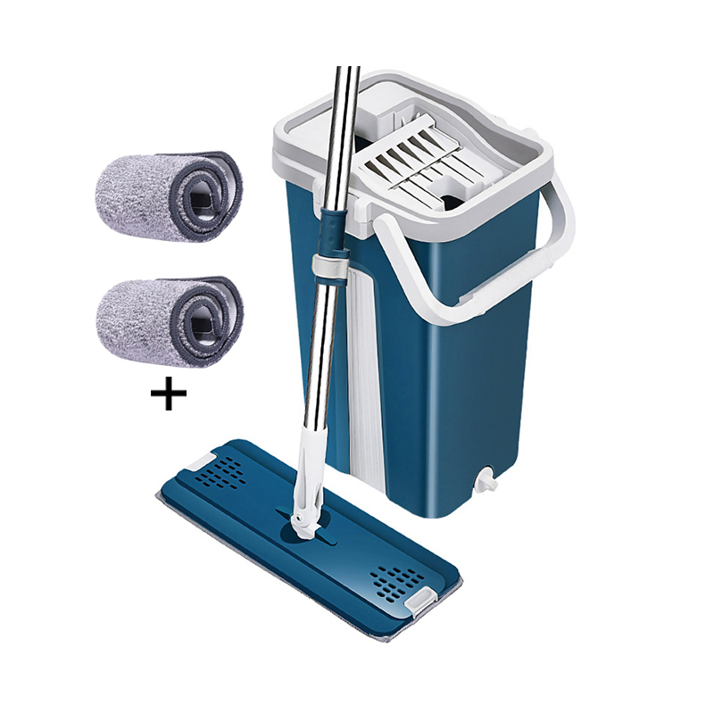 UPKARANWALE Blue flat mop and bucket set Floor Cleaning System   32 11.5 CM Mop Head 