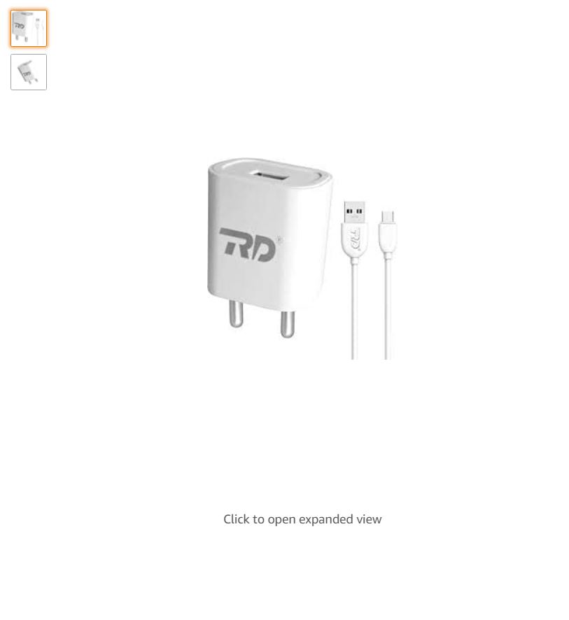 KHUTEMART Fast USB Charger AC 90 2 A Mobile Charger with Detachable Cable White