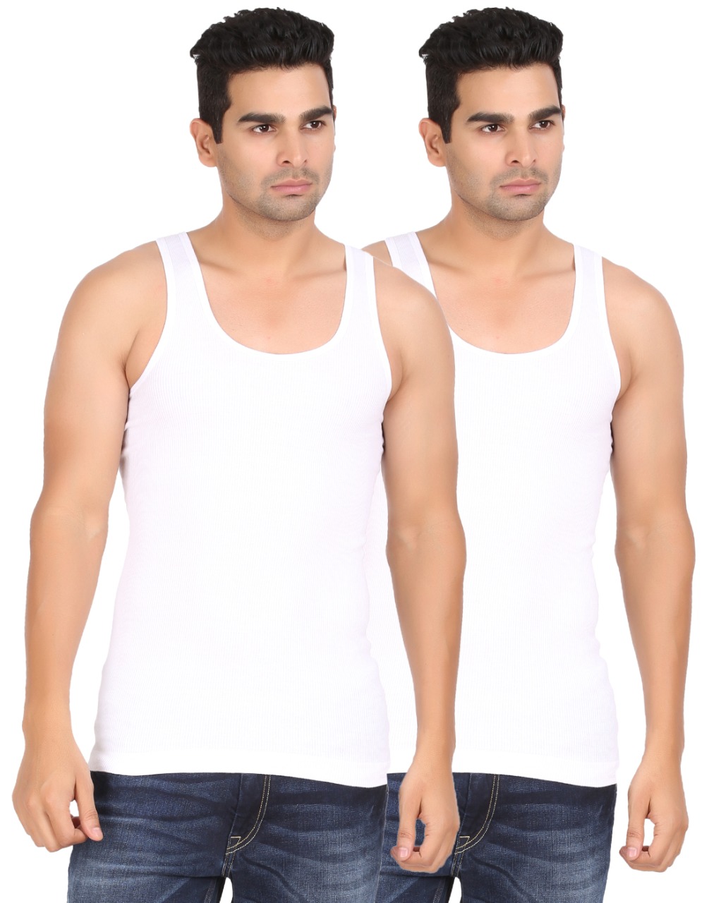 Lyril Men Premium White Vest Pack of 2