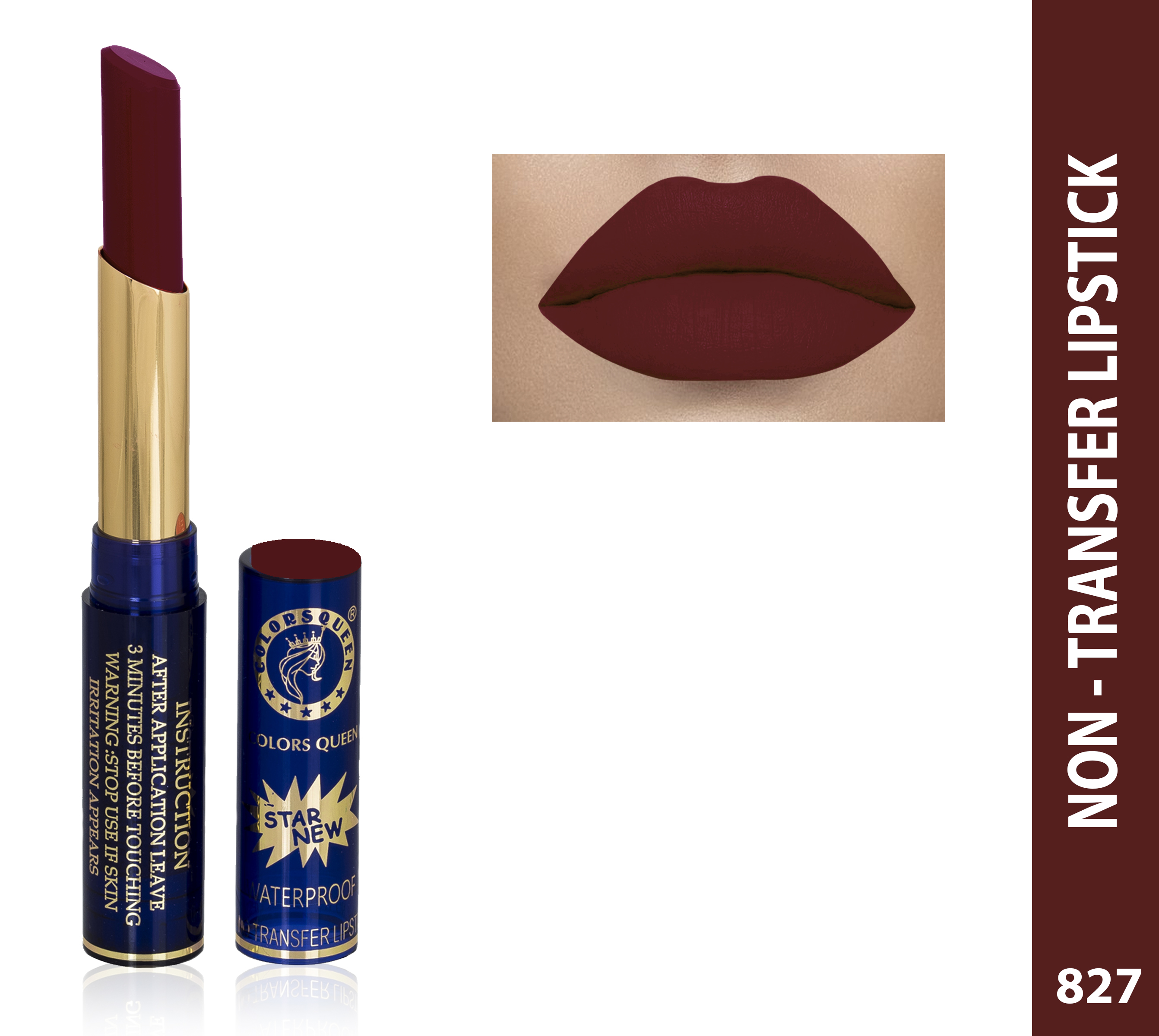 Colors Queen Non Transfer Matte Lipstick 18Hrs Stay  Wine Mahroon 