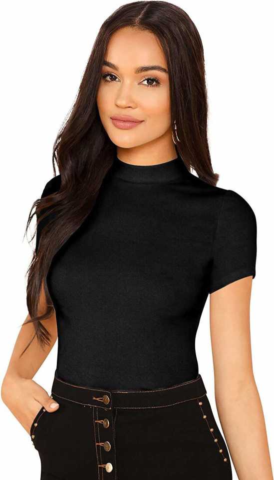 Buy ATTITUDE JEANS Black High-Neck Top Online @ ₹279 from ShopClues